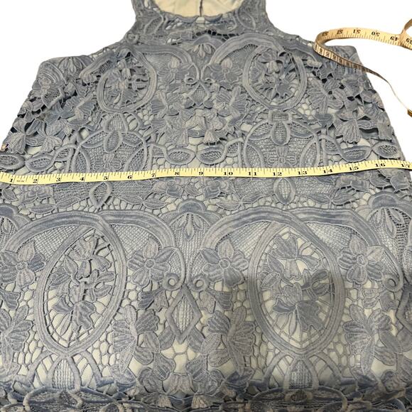 Lovers & Friends Caspian Shift Lace Mini Crystal Blue Dress Size S - Picture 11 of 14